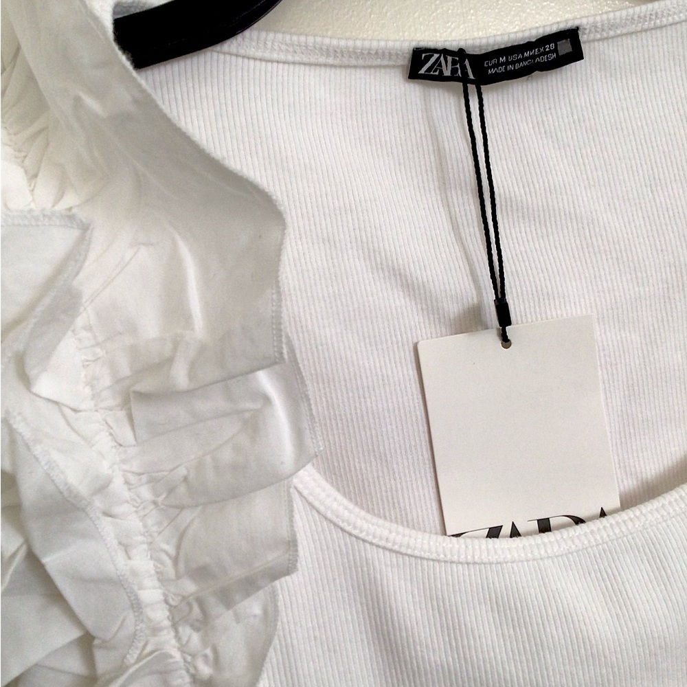 Zara Ribbed Ruffled Bodysuit - Picture 8 of 9